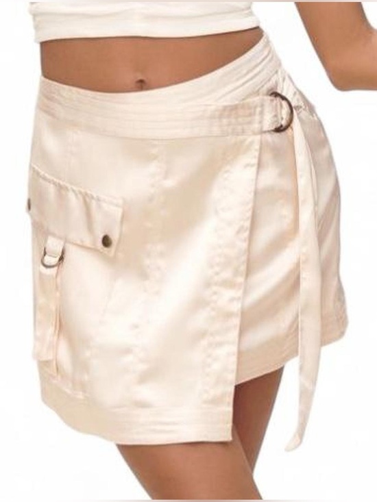 Anthropologie Dresses & Skirts - Anthropologie Pink/Rose Satin-look Mini Skirt with Utility Pocket